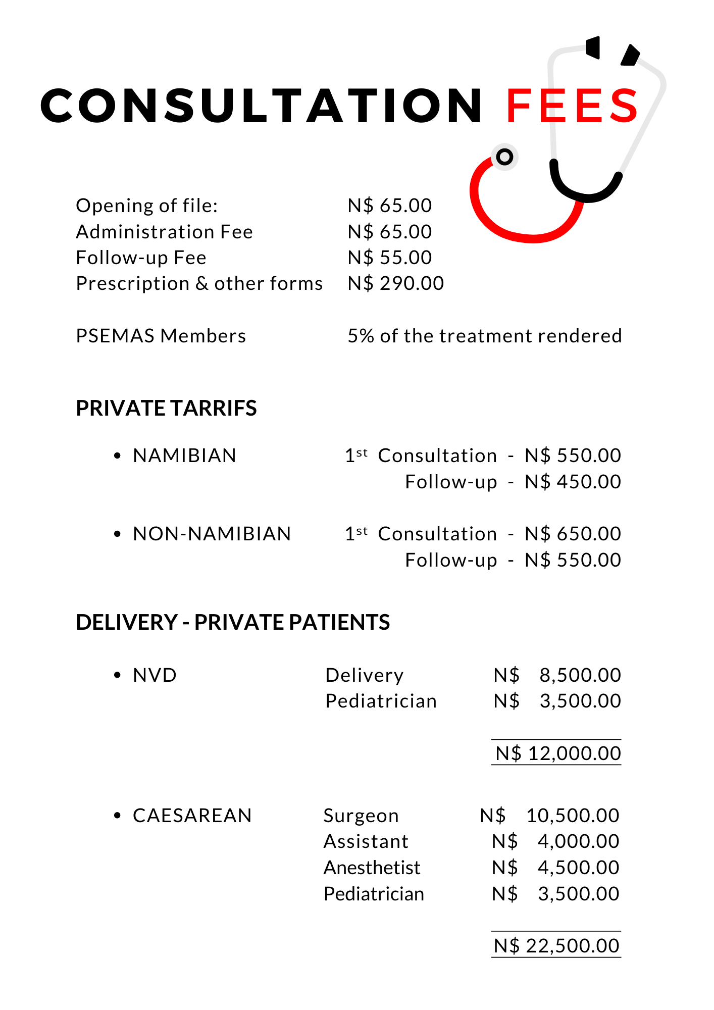 fees-nesha-medical-practice